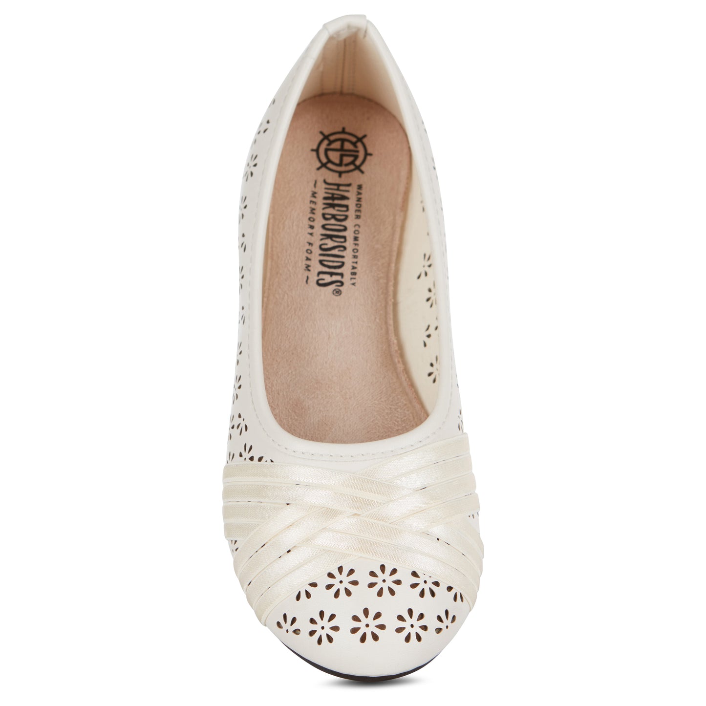 Round Toe Cut Out Satin Straps Ballet Flat (Adina)