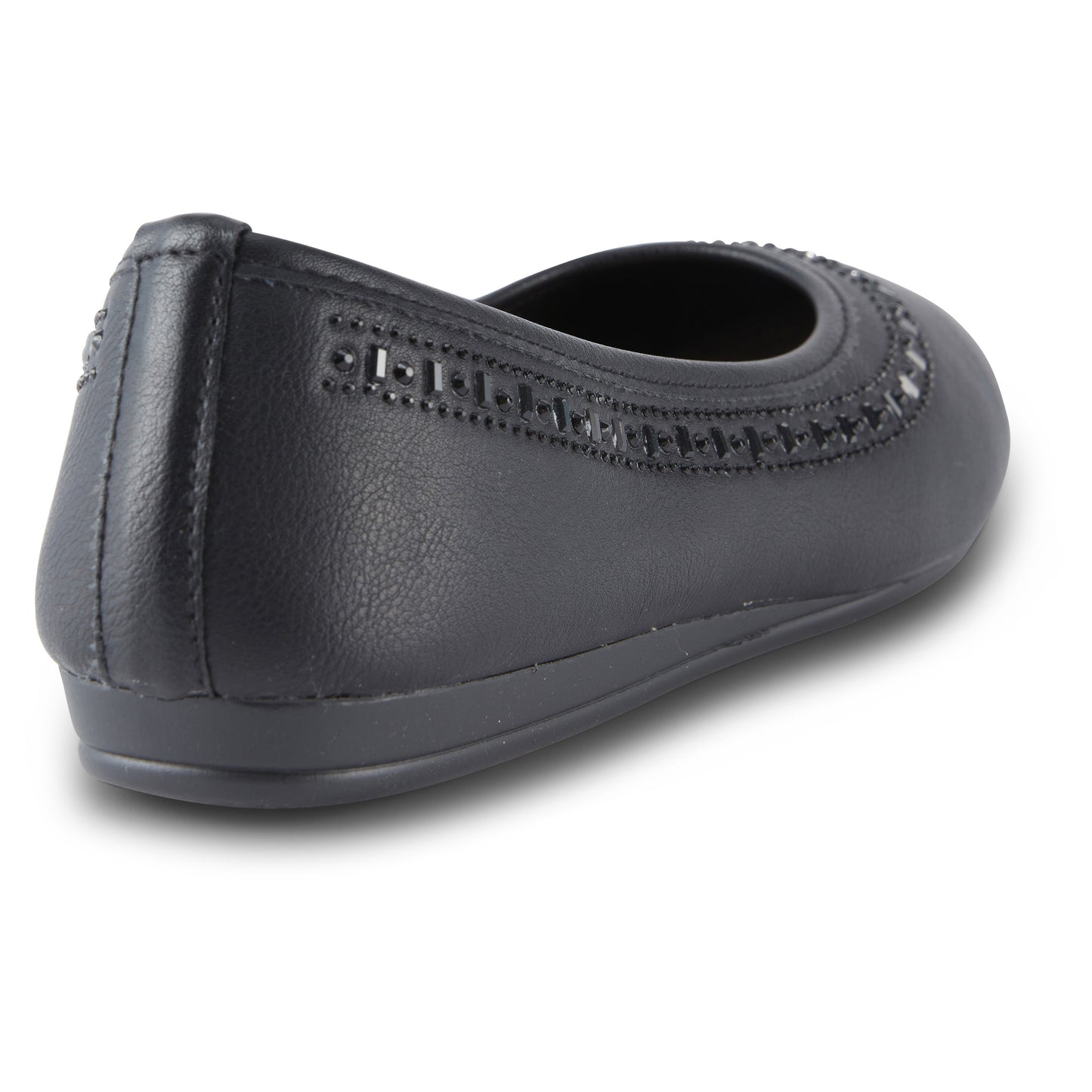 Round Toe Studded Ballerina Flats (Anthric)