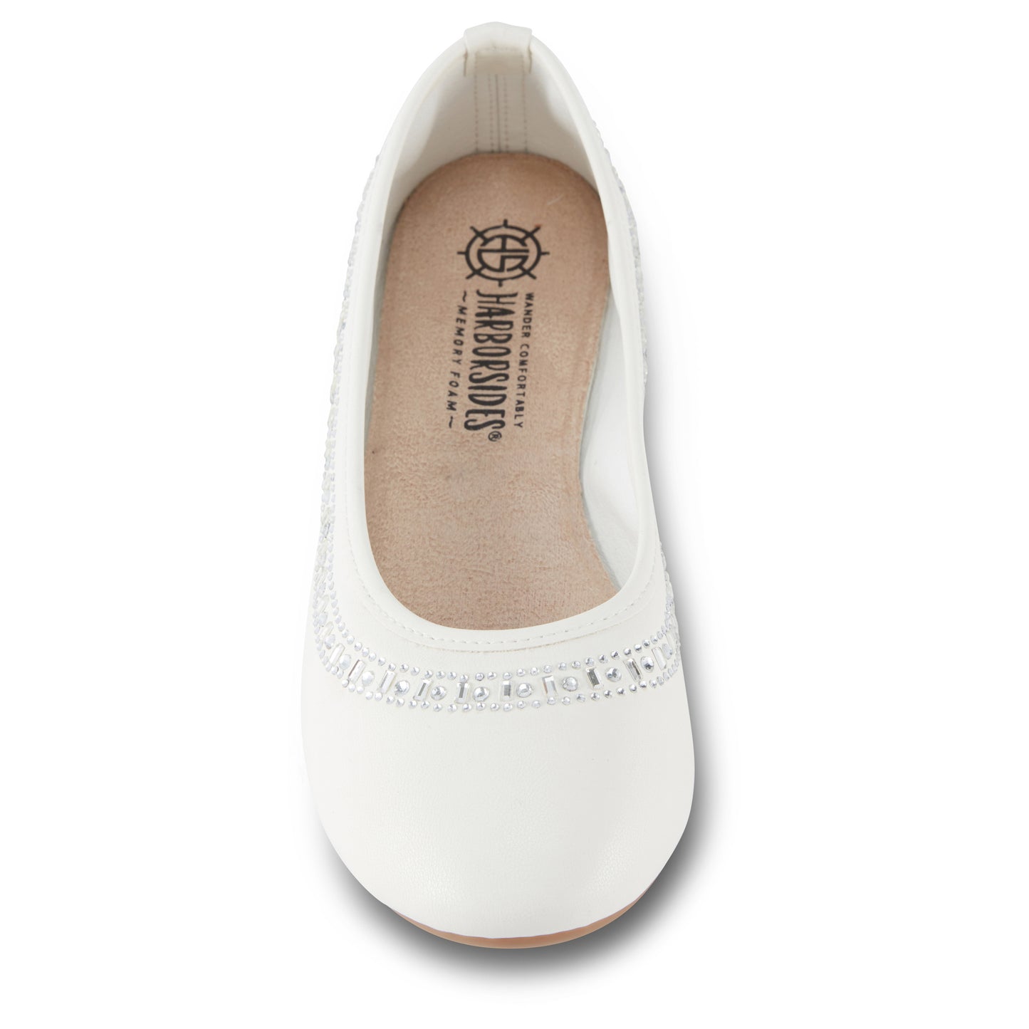 Round Toe Studded Ballerina Flats (Anthric)