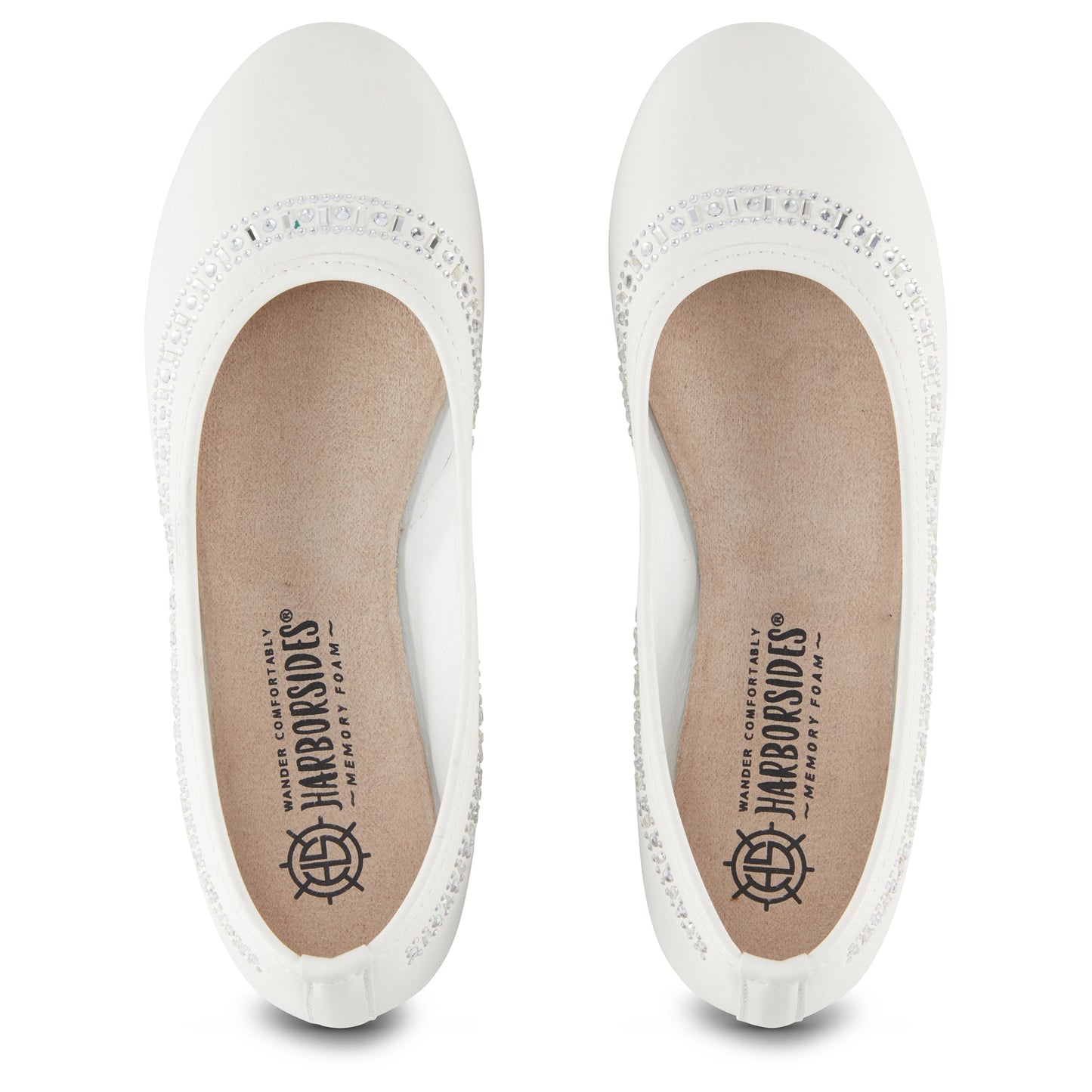 Round Toe Studded Ballerina Flats (Anthric)