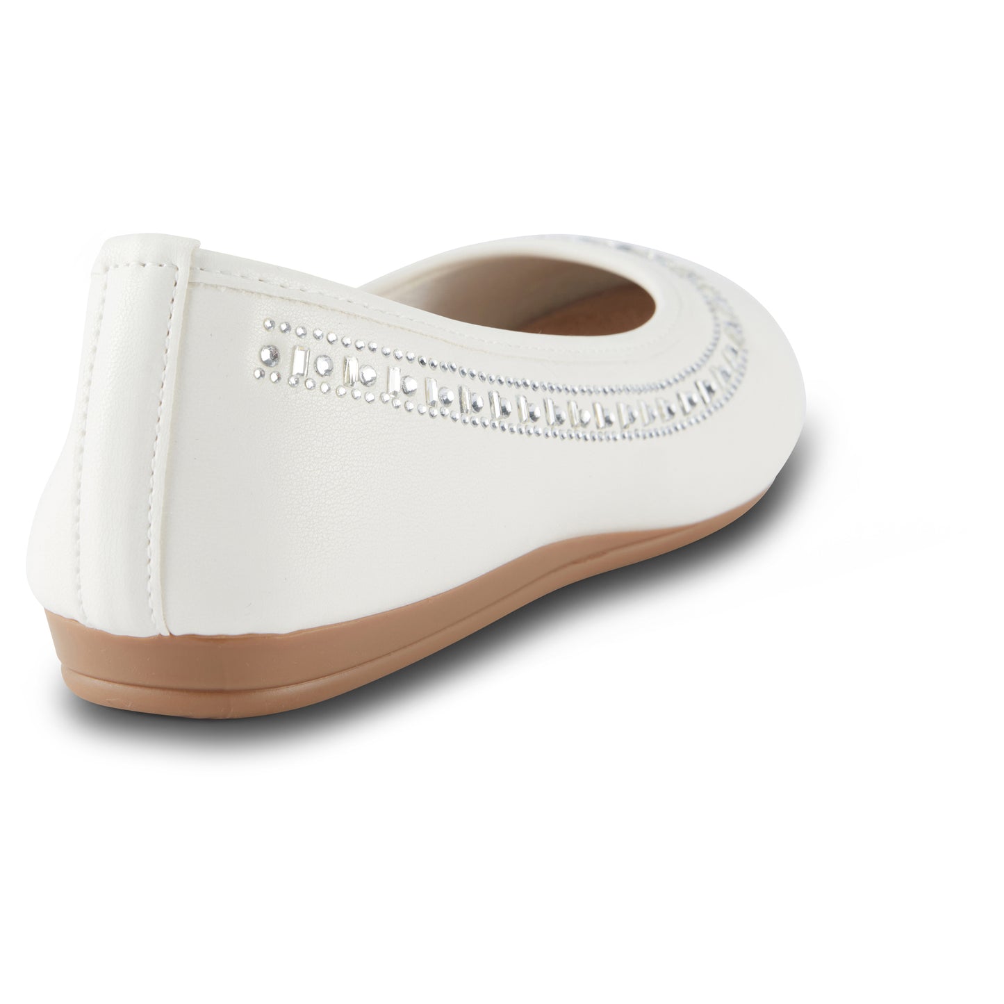 Round Toe Studded Ballerina Flats (Anthric)