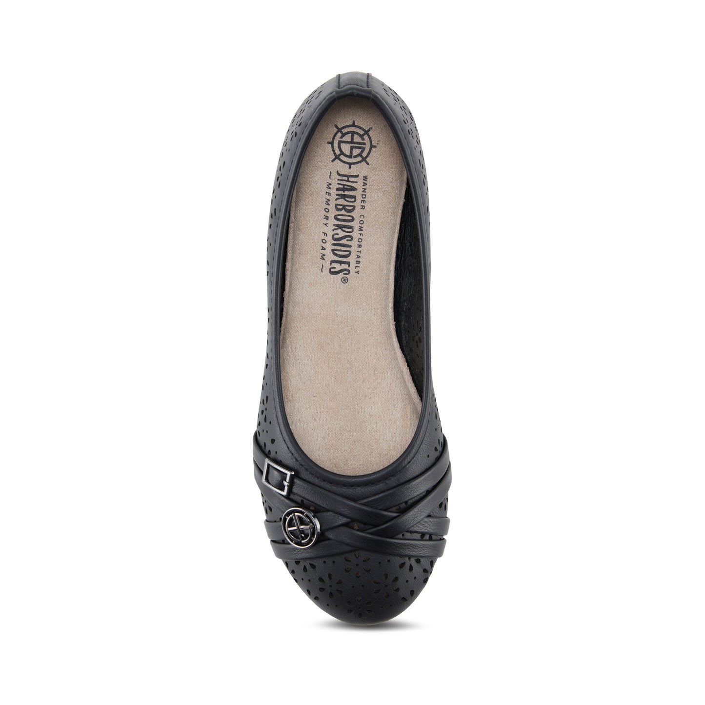 Round Toe Floral Cut Out Ornament Ballet Flat (Aster)