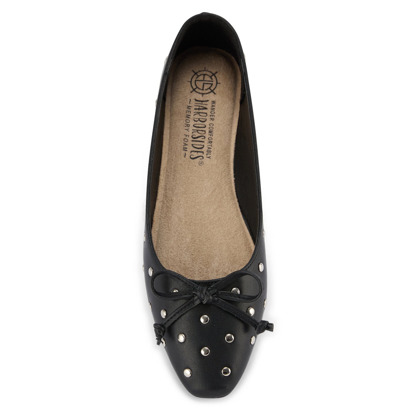 Almond Toe Studded Bow Ballet Flat (Lorry)