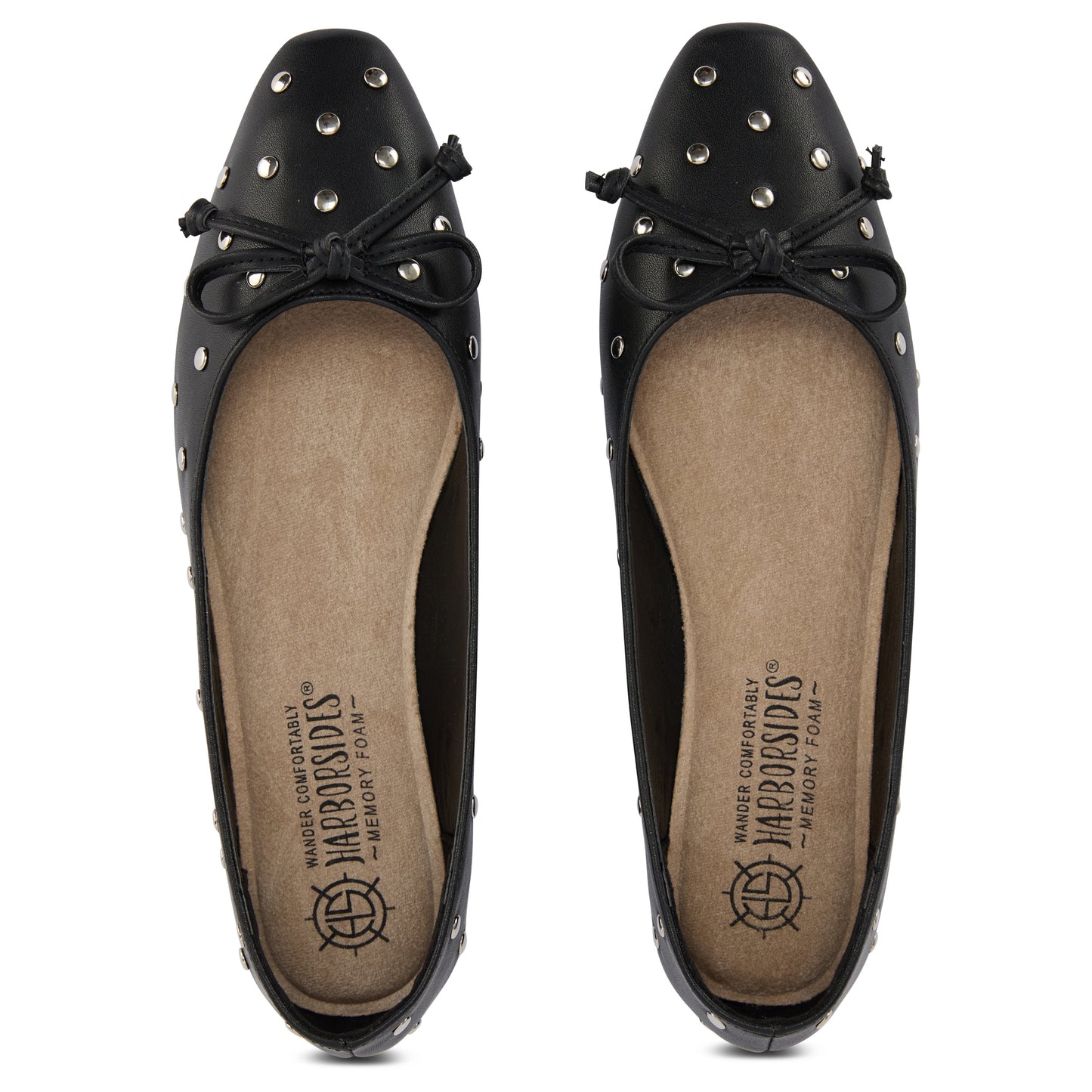 Almond Toe Studded Bow Ballet Flat (Lorry)