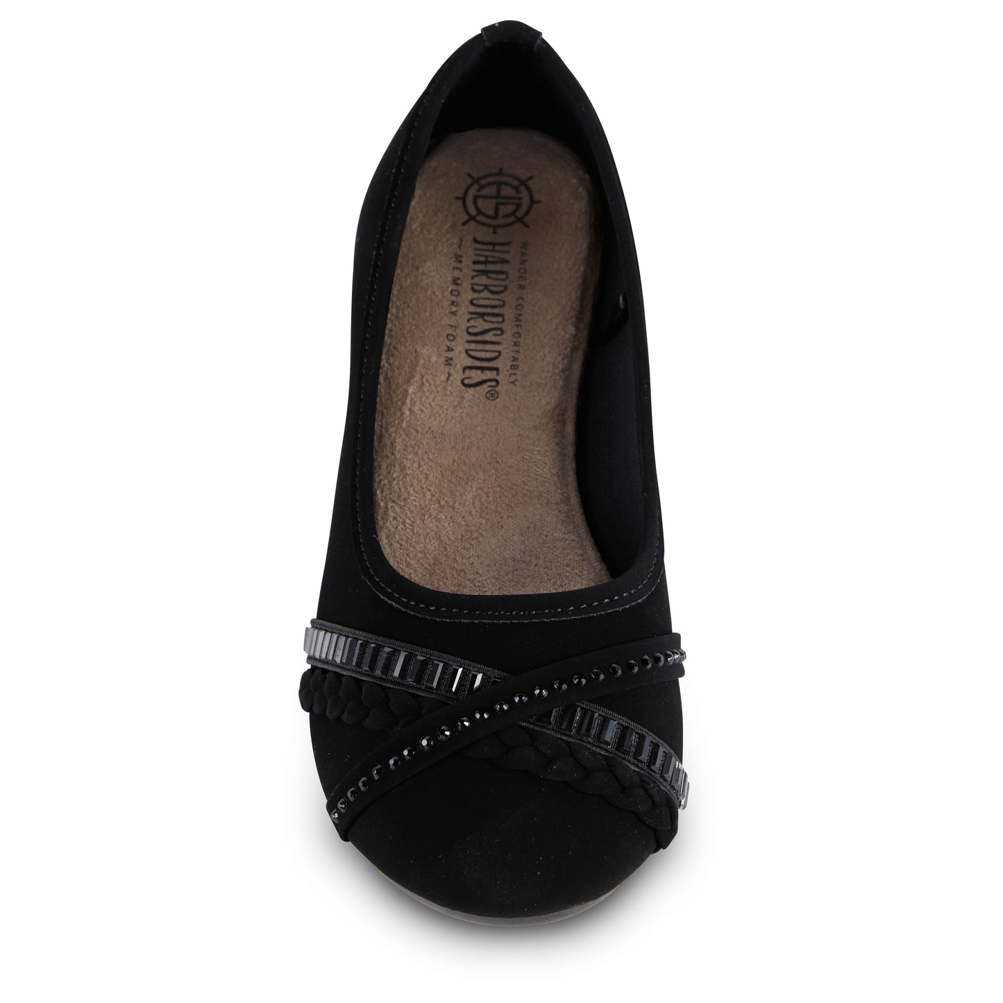 Round Toe Textured Ballet Flats with Bow (Aleesha)