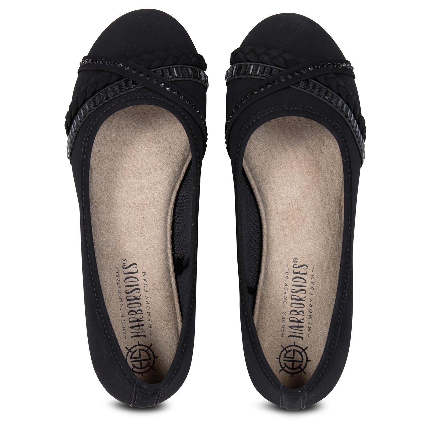 Round Toe Textured Ballet Flats with Bow (Aleesha)