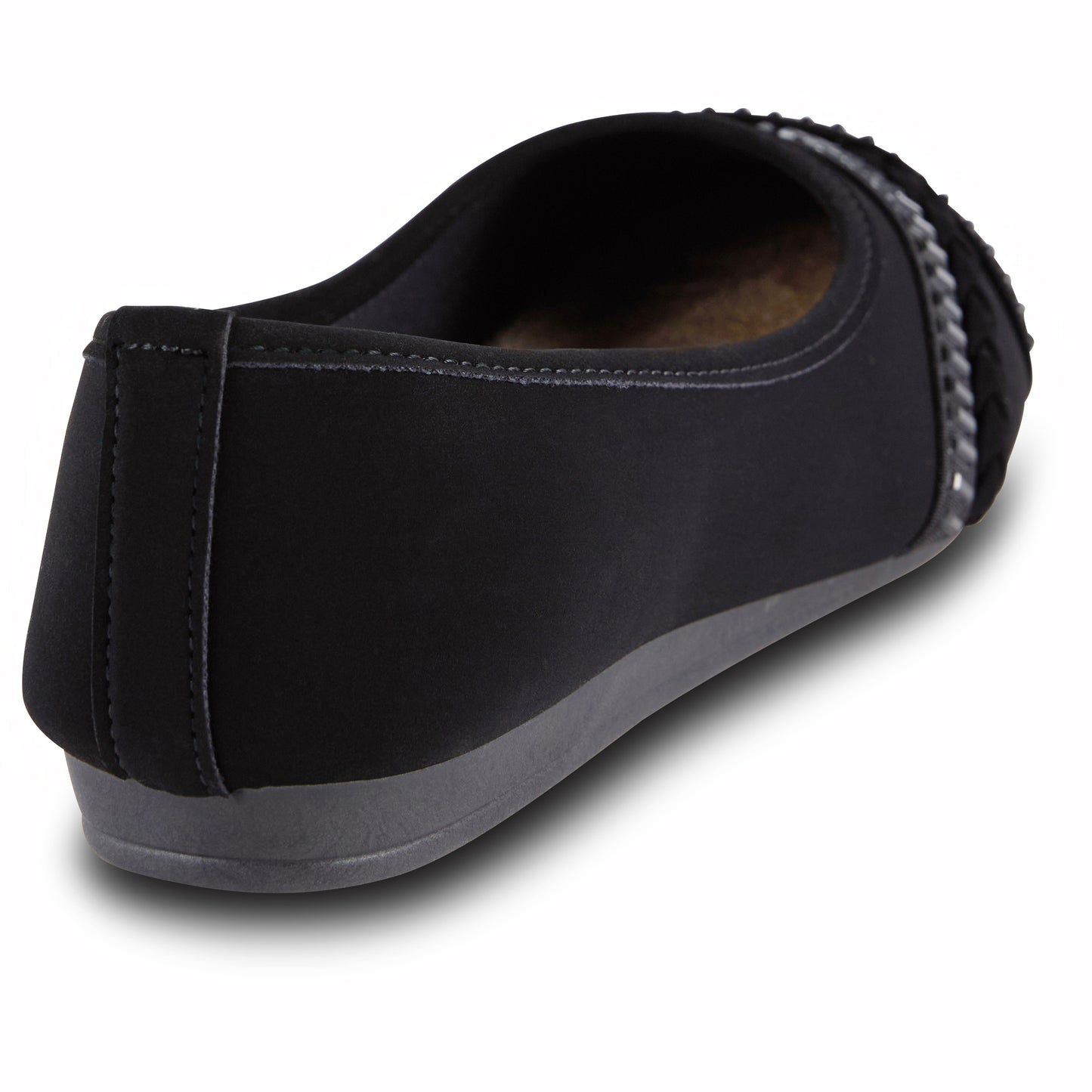 Round Toe Textured Ballet Flats with Bow (Aleesha)