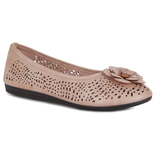 Round Toe Cut Out Flower Detail Ballet Flat (Antwerp)