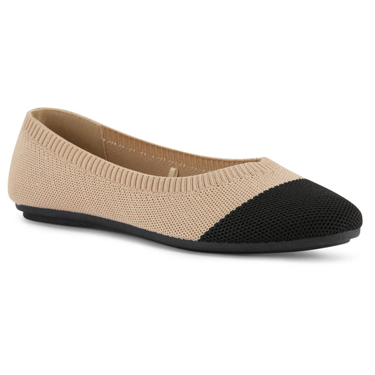 Colorblock Knit Ballet Flat (Nackle)