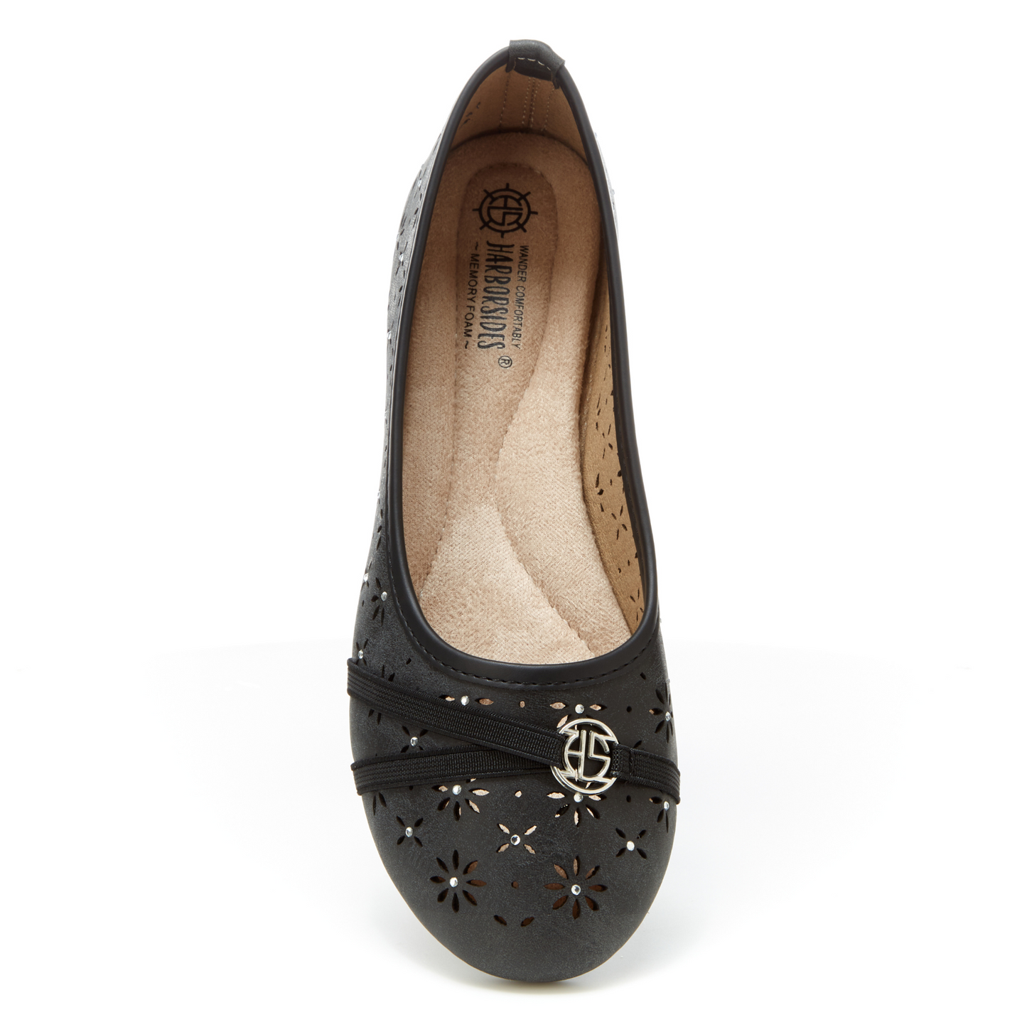 Round Toe Cut Out Ornament Strap Flats (Aaron)