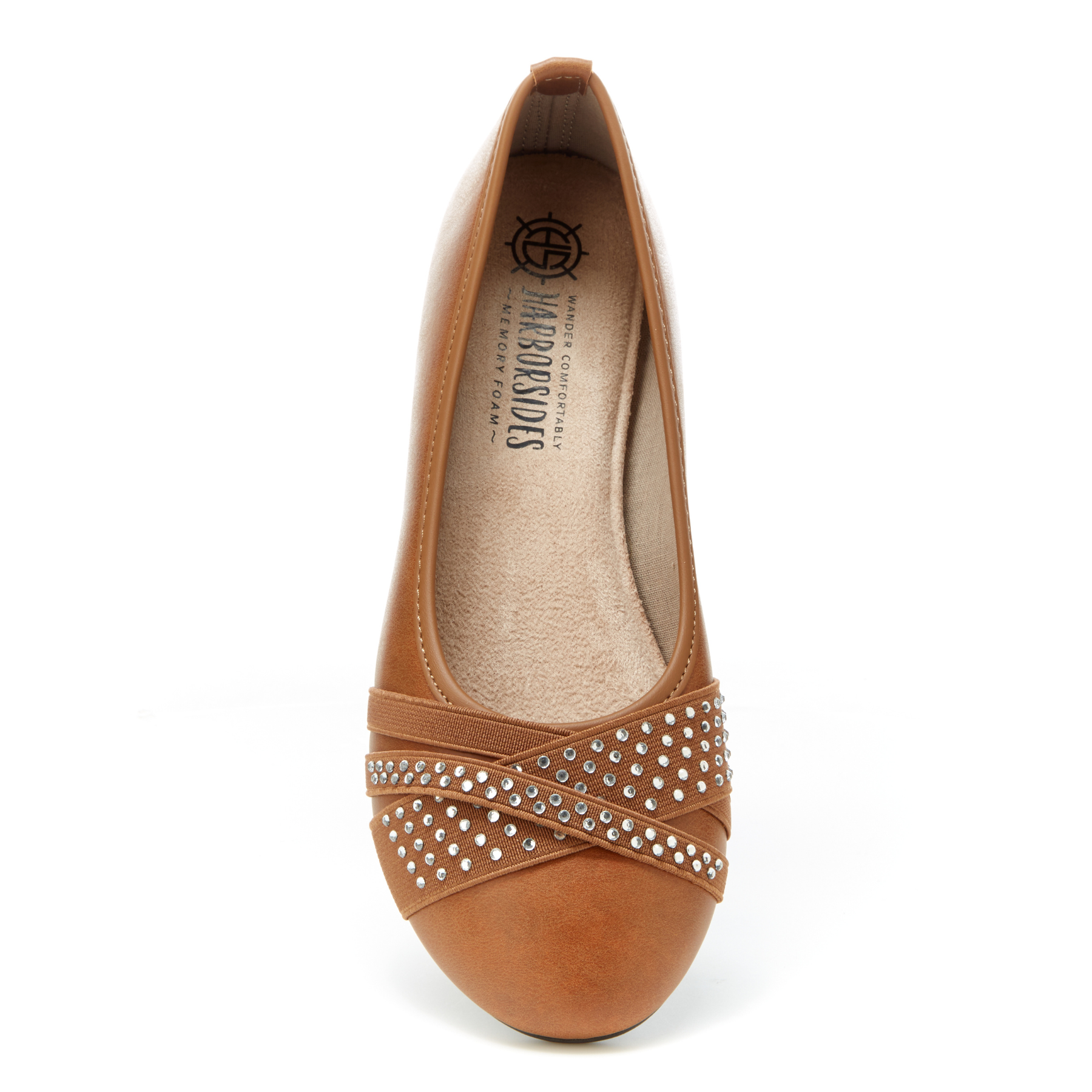 Round Toe Studded Ballet Flats Anne Harborsides Shoes