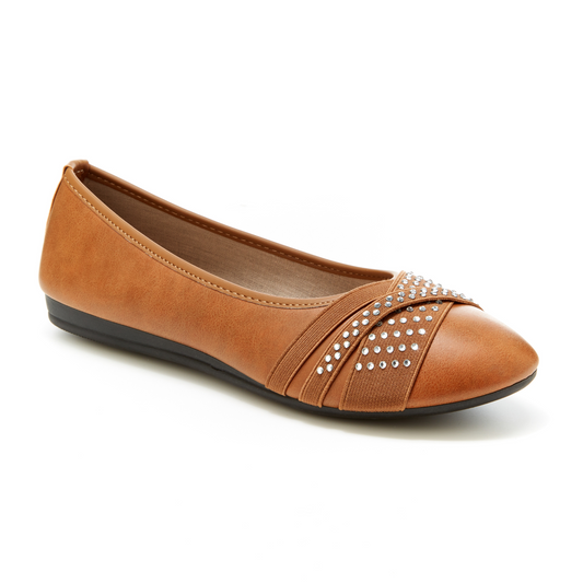 Round Toe Studded Ballet Flats (Anne)