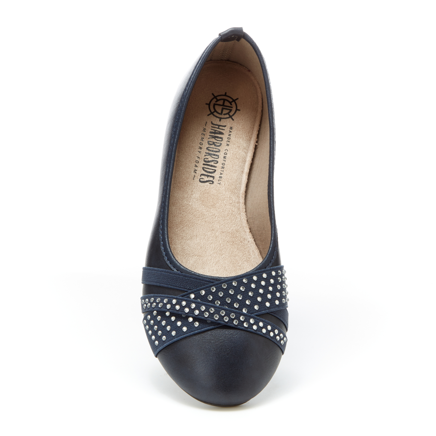 Round Toe Studded Ballet Flats (Anne) Harborsides Shoes