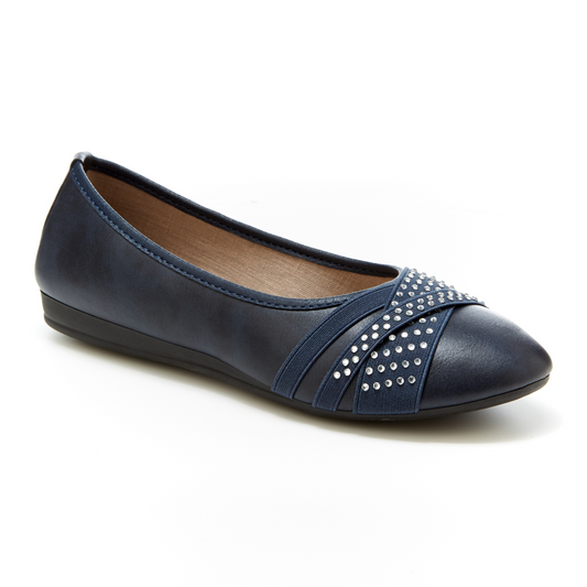 Round Toe Studded Ballet Flats (Anne)