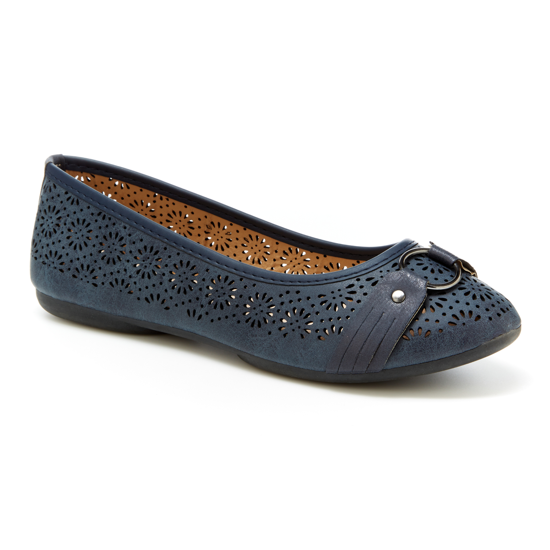 Round Toe Cut Out O-Ring Band Flats (Giovana) | Harborsides Shoes