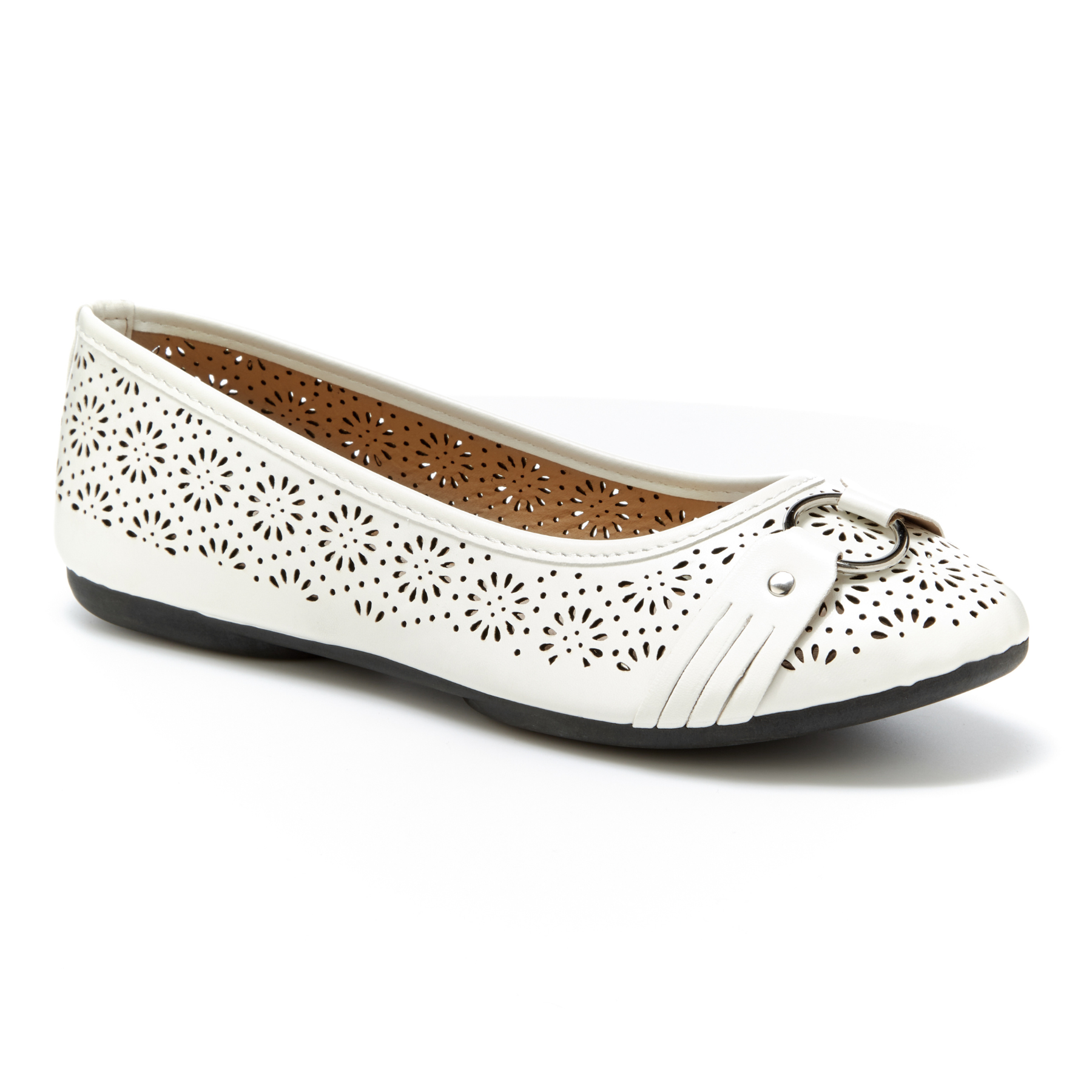 Round Toe Cut Out O-Ring Band Flats (Giovana) | Harborsides Shoes